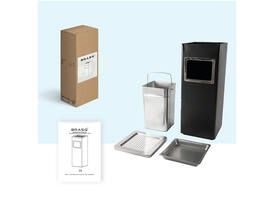 Afvalbak met asbak BRASQ 16 liter AT600 zwart