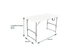 Vouwtafel BRASQ 120x60x74cm FC120 wit
