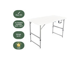 Vouwtafel BRASQ 120x60x74cm FC120 wit