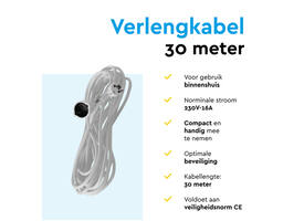 Verlengkabel BRASQ 30m wit