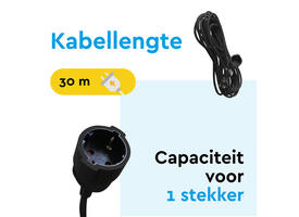 Verlengkabel BRASQ 30m zwart