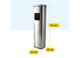 Afvalbak met asbak BRASQ 20 liter AT400 rvs