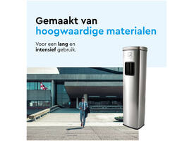 Afvalbak met asbak BRASQ 20 liter AT400 rvs