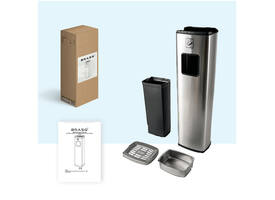 Afvalbak met asbak BRASQ 20 liter AT400 rvs