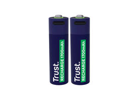 Batterij Trust USB-C oplaadbaar AA 2 stuks