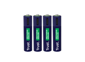 Batterij Trust USB-C oplaadbaar AAA 4 stuks