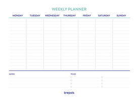 Planner Brepols Weekly A4 7dagen/1pagina horizontaal assorti