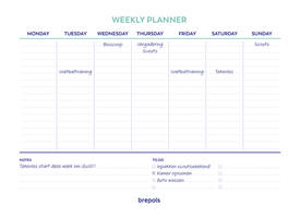 Planner Brepols Weekly A4 7dagen/1pagina horizontaal assorti