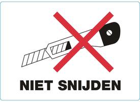 Waarschuwingsetiket IEZZY niet snijden 105x74mm 500 stuks