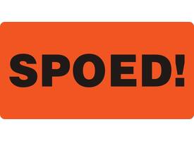 Waarschuwingsetiket IEZZY spoed 80mmx40mm 500 stuks