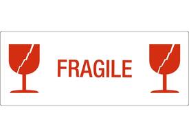 Waarschuwingsetiket IEZZY glas fragile 150mmx60mm 500 stuks