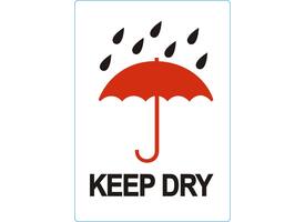 Waarschuwingsetiket IEZZY keep dry 74mmx105mm 500 stuks
