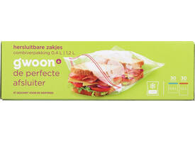 Hersluitbare zak G'woon 30 x 0.4l en 30 x 1.2l