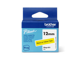 Labeltape Brother P-touch Btag-631 standaard 12mm zwart op geel
