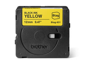 Labeltape Brother P-touch Btag-631 standaard 12mm zwart op geel