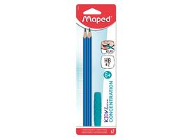 Potlood Maped Kidy Learn Concentration met kauwtopper blauw 3 stuks