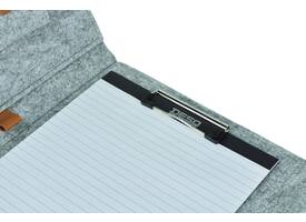 Schrijfmap DESQ A4 vilt met papierclip en elastiek sluiting grijs