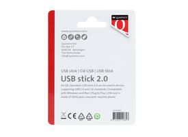 USB stick 2.0 Quantore USB-A 64GB zwart