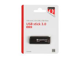 USB stick 3.0 Quantore USB-A 64GB zwart