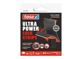 Klittenband tesa Ultra Power Lock Strips 50x25mm 2 strips zwart