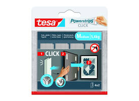 Kleefstip tesa Powerstrips Click Medium 4 paar wit