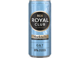 Mocktails Royal Club gin tonic 0% suiker en alcohol blik 250 ml