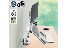 Monitor- en laptoparm Leitz Ergo ruimtebesparend dubbel grijs