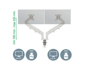 Monitorarm Leitz Ergo ruimtebesparend dubbel grijs