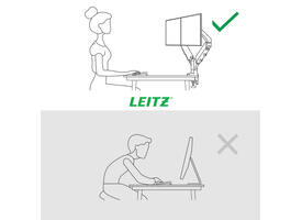 Monitorarm Leitz Ergo ruimtebesparend dubbel grijs