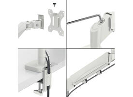 Monitorarm Leitz Ergo ruimtebesparend dubbel grijs