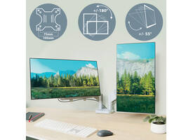 Monitorarm Leitz Ergo ruimtebesparend dubbel grijs