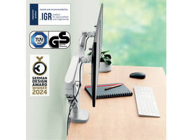 Monitorarm Leitz Ergo ruimtebesparend dubbel grijs