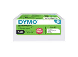 Etiket Dymo LabelWriter multifunctioneel 19x51mm 12 rollen á 500 stuks wit