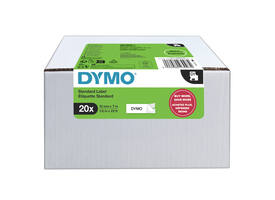 Labeltape Dymo LabelManager D1 polyester 12mmx7m wit op zwart  20 stuks