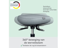 Actieve zitkruk Leitz Ergo met wieltjes en wiebelkussen