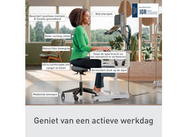 Actieve zitkruk Leitz Ergo met wieltjes en wiebelkussen