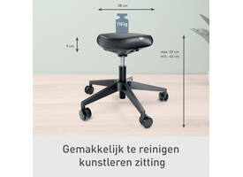 Actieve zitkruk Leitz Ergo met wieltjes en comfortzitting
