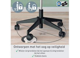 Actieve zitkruk Leitz Ergo met wieltjes en comfortzitting