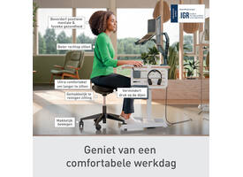Actieve zitkruk Leitz Ergo met wieltjes en comfortzitting
