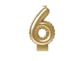Foil balloon candle gold 6