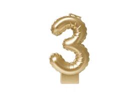 Foil balloon candle gold 3