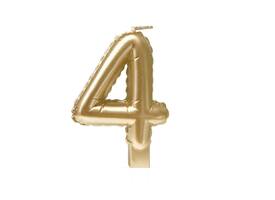 Foil balloon candle gold 4