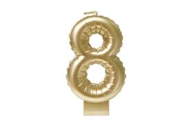 Foil balloon candle gold 8