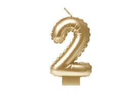 Foil balloon candle gold 2