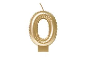 Foil balloon candle gold 0