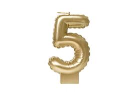 Foil balloon candle gold 5