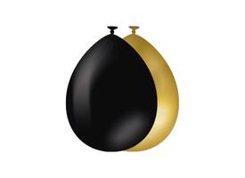 Ballonnen goud en zwart 10 stuks