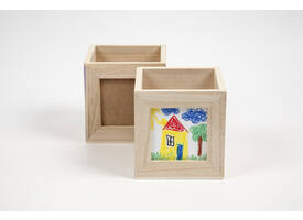 Pennenbakje Creativ Company 10x10x10cm hout