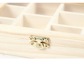 Doos Creativ Company 15.5x20.5x3.5cm hout met glazen deksel