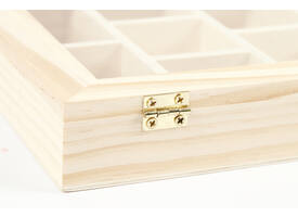 Doos Creativ Company 15.5x20.5x3.5cm hout met glazen deksel